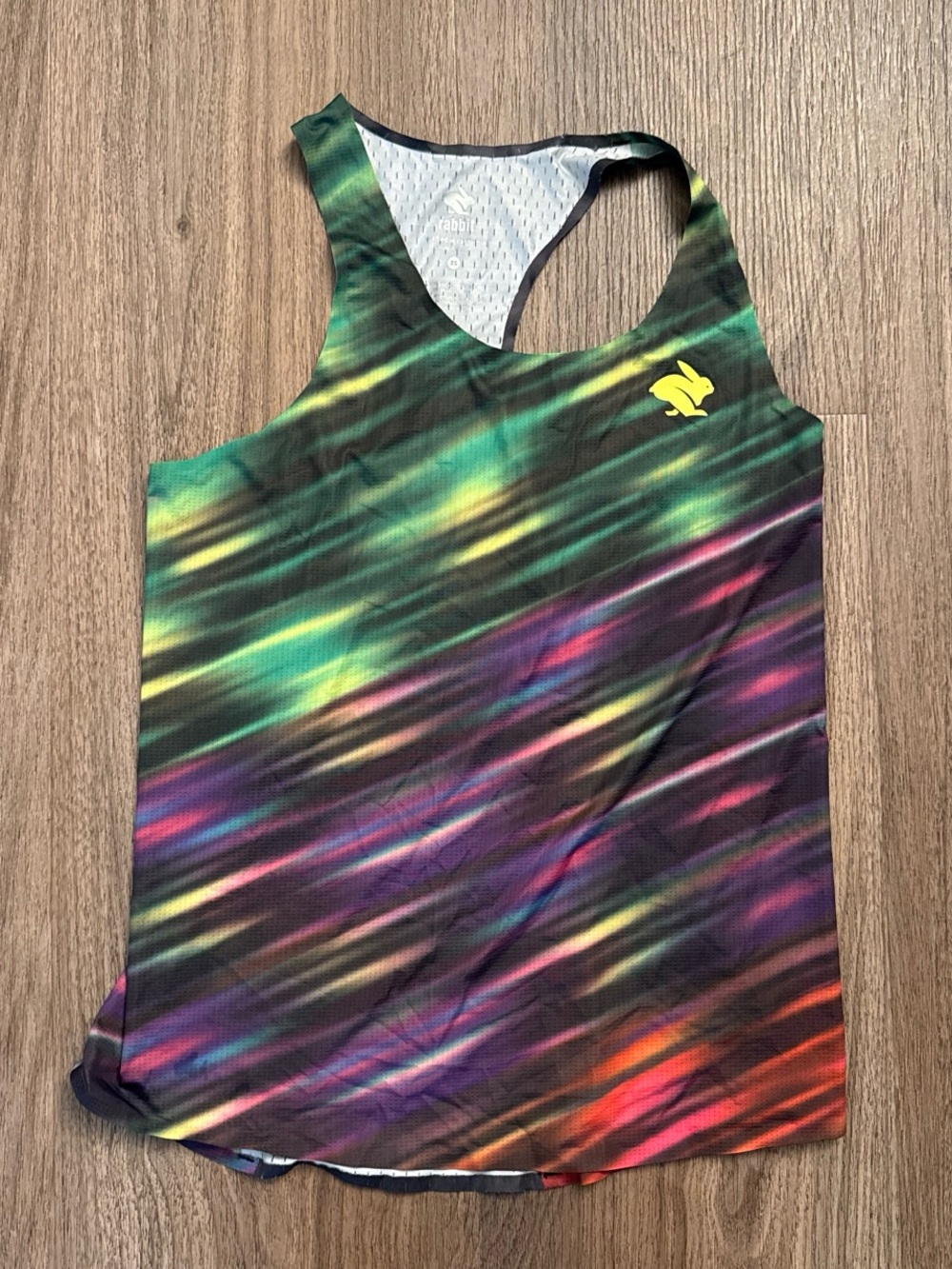 Rabbit rainbow Multicolored gradient tank top with diagonal stripes xs